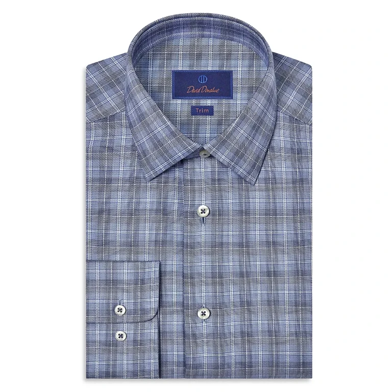 David Donahue Slim Fit Printed Dress Shirt