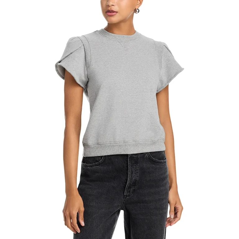 3.1 Phillip Lim French Terry Tulip Sleeve Top