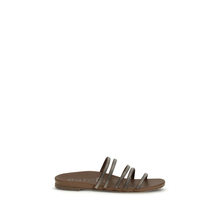 Pedro Garcia Flat Slip-on Leather Beatrix Sandal