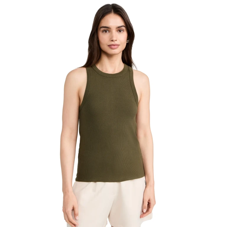 Sold Out NYC The Not So Basic Tank in Olive Olive L