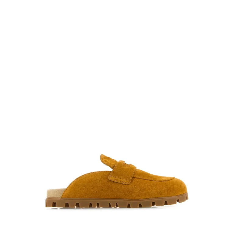 Miu Miu Mustard Suede Slippers
