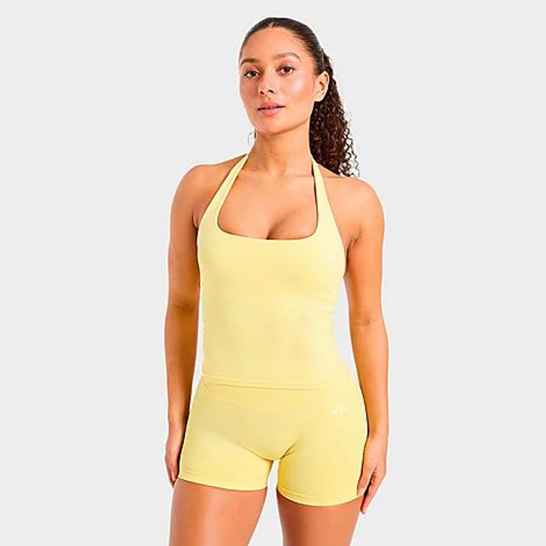AYBL Women's Enhance Seamless Halterneck Top in Bright Yellow Size: Small