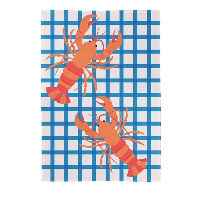 Kaf Home Lobster Gingham Kitchen Towel