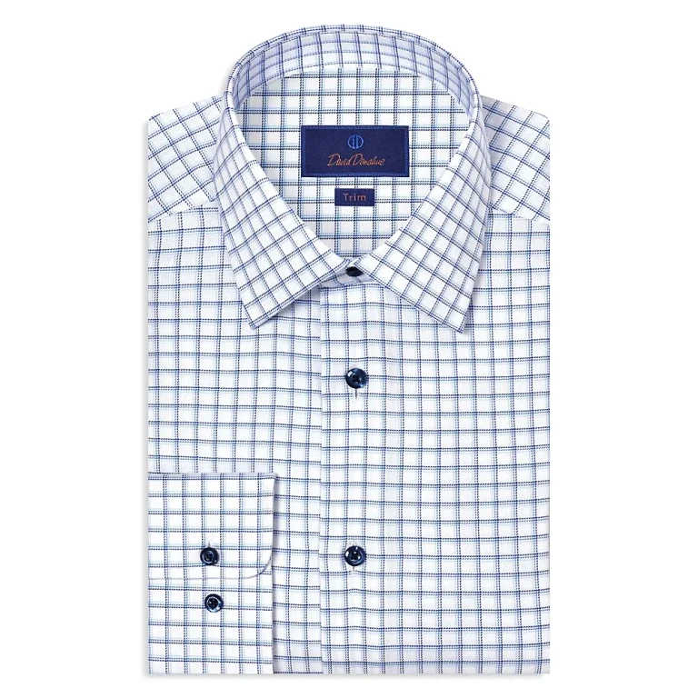David Donahue Slim Fit Printed Dobby Dress Shirt