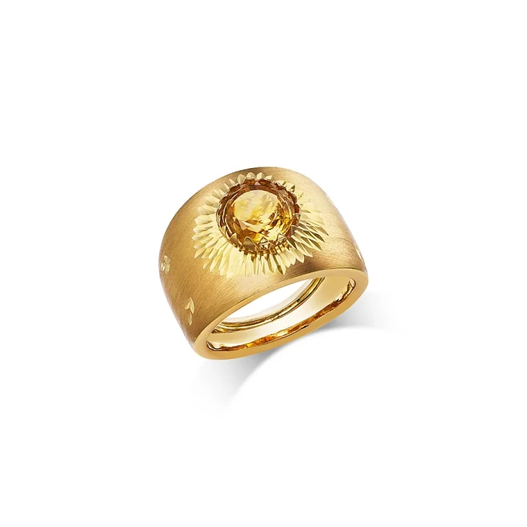 Citrine Statement Ring in 14K Yellow Gold