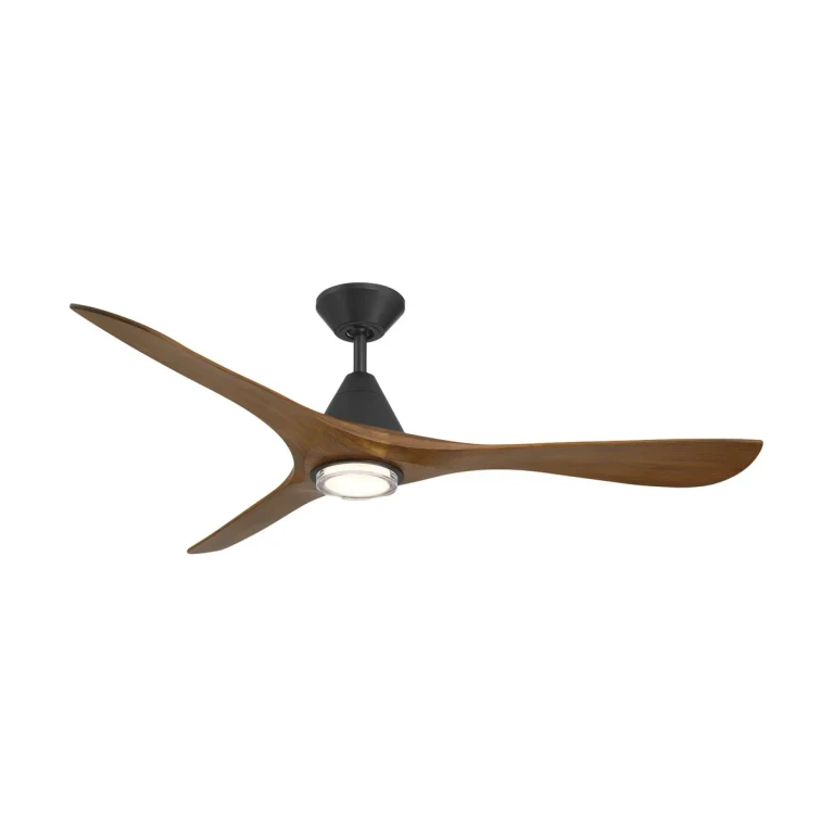Matte Black Distressed Koa 60" Ceiling Fan from the Carve Collection