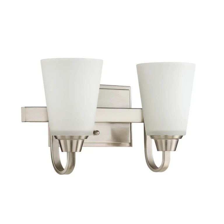 Grace 2-Light Bathroom Vanity Light in Brushed Polished Nickel