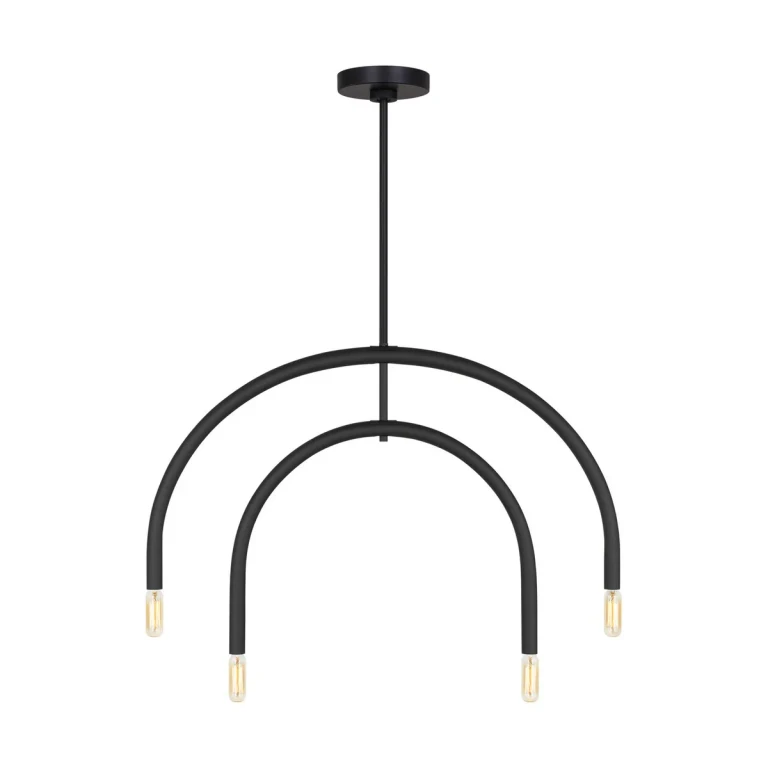 Midnight Black Four Light Chandelier from the Hadden Collection