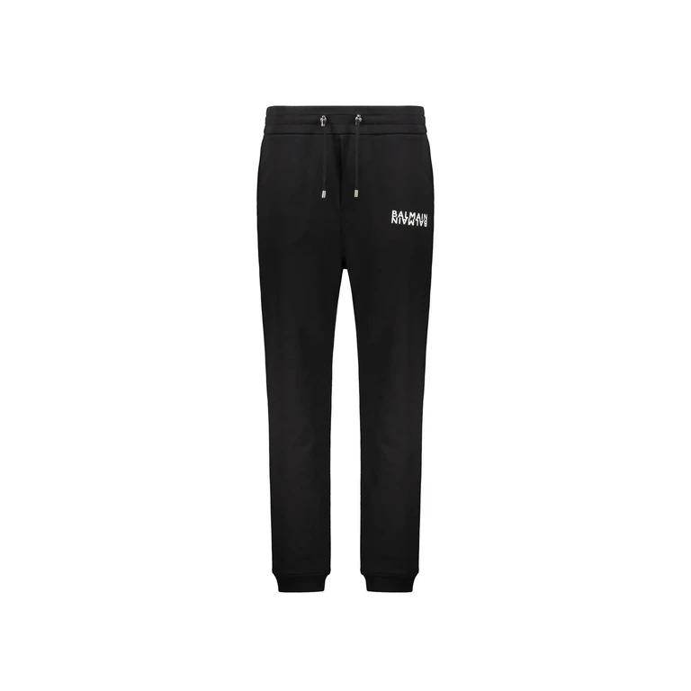 Balmain Logo Jogging Pants Black Cotton - Men