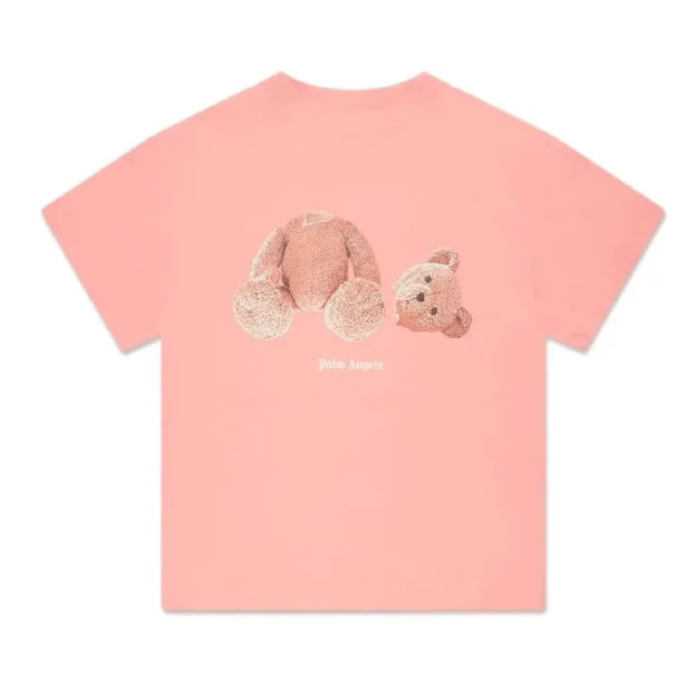 Palm Angels Girls Pink Bear Logo T-Shirt