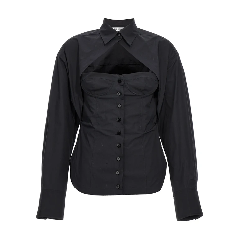 Black Cotton Blouse - Women