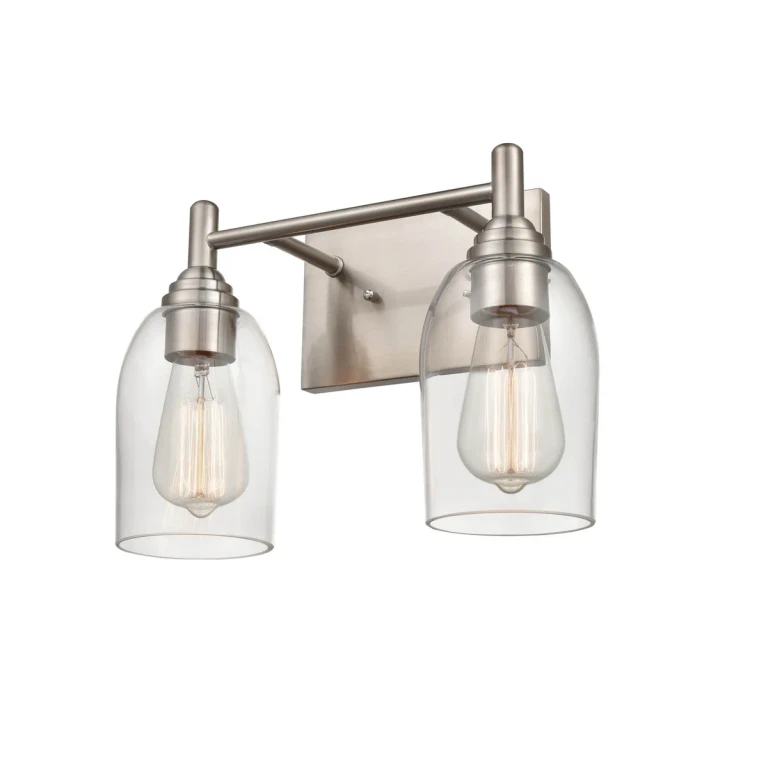 Brushed Nickel Two Light Vanity from the Arlett Collection