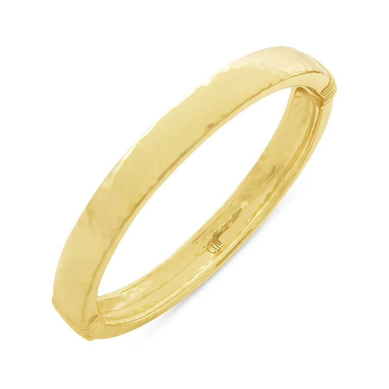 Capucine De Wulf Cleopatra Oval Hammered Bangle Bracelet