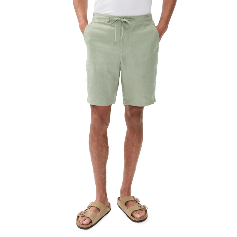 Vince Drawstring Hemp Shorts Matcha S