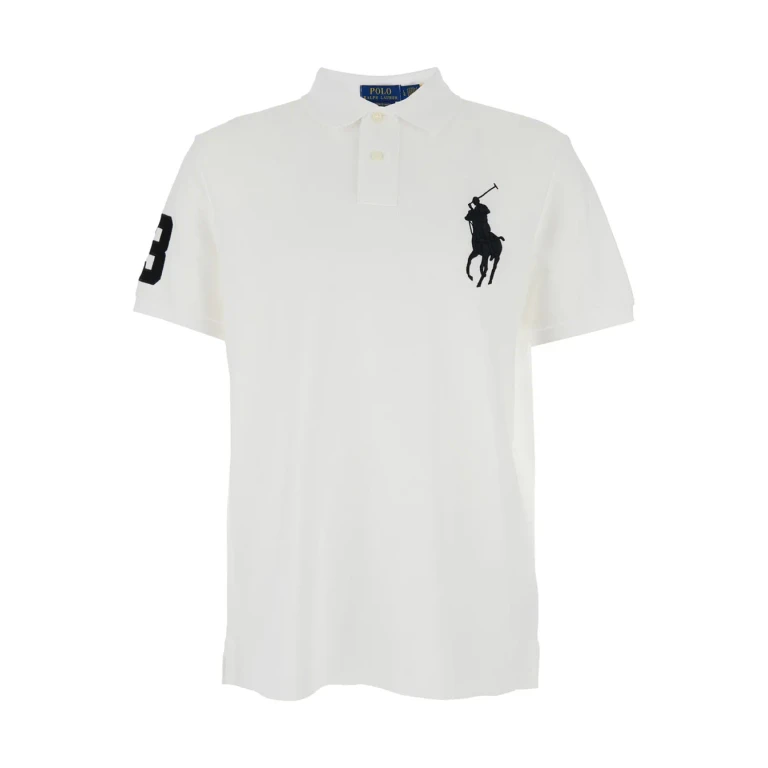 Polo Ralph Lauren Polo custom Slim Fit With Large Pony Embroidery On The Front And Numeric Detail On The Shoulder In White Cotton For Men