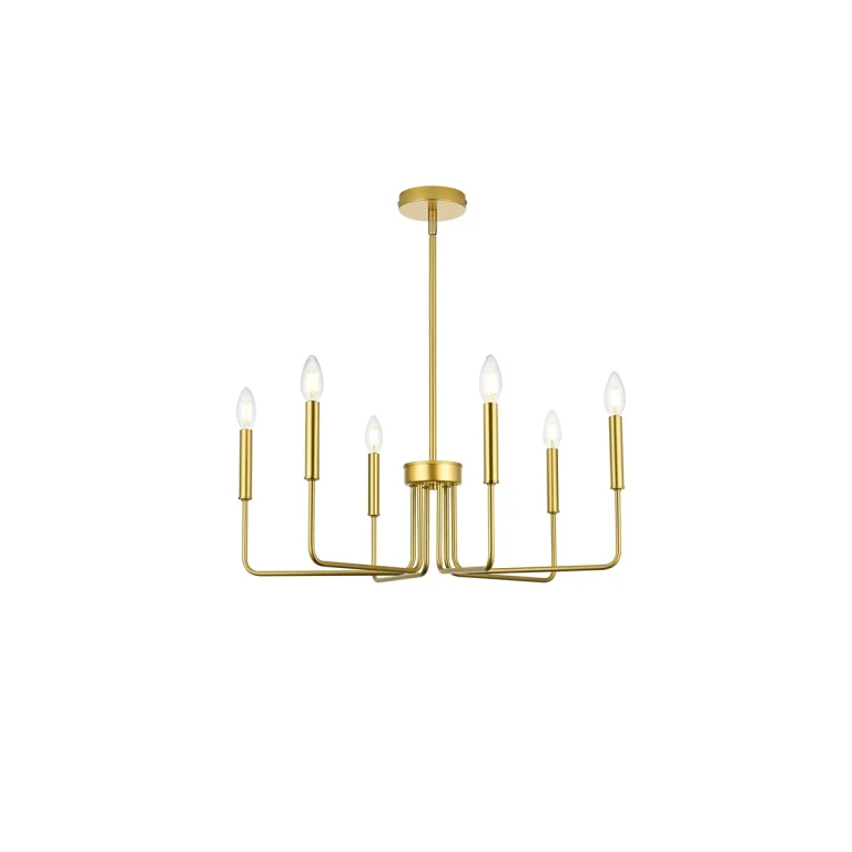 Brass Six Light Pendant from the Willa Collection