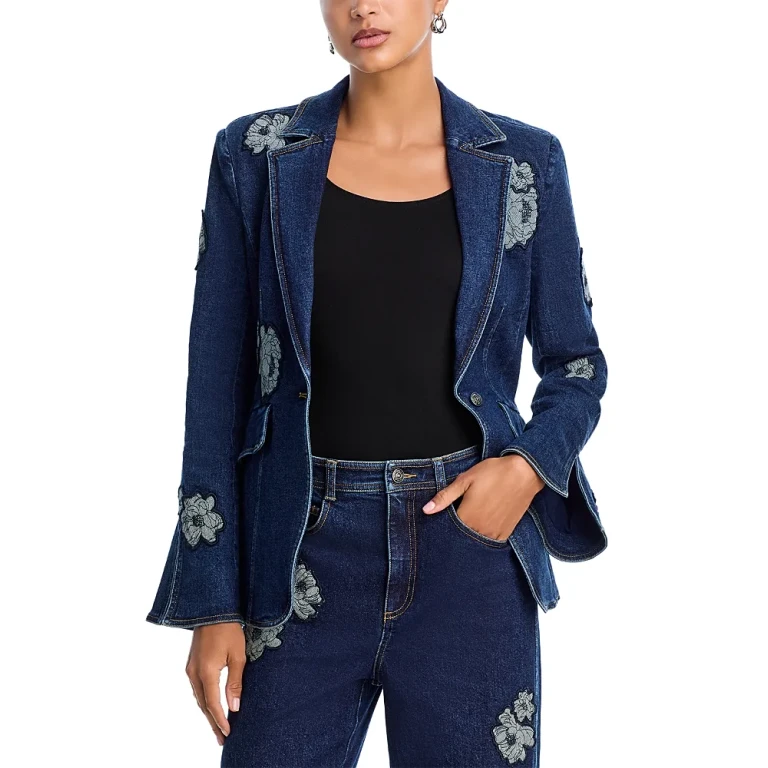 Cinq a Sept Milly Denim Applique Blazer