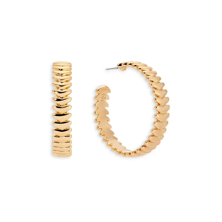 Ettika Metal Moderna Large Half Hoop Earrings