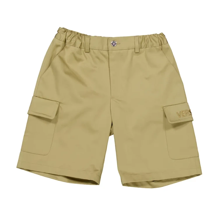Versace Boys Logo Cargo Shorts in Beige