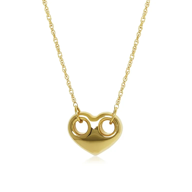 Polished Heart Pendant Necklace in 14K Yellow Gold, 18
