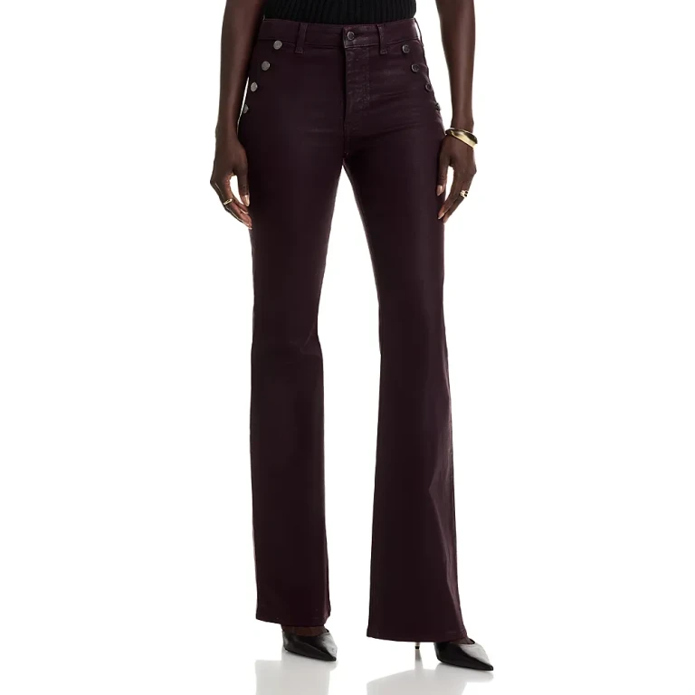 Ramy Brook Helena High Rise Coated Flare Jeans in Blackberry
