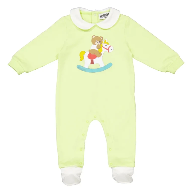 Moschino Infant Teddy Bear Print Cotton Jumpsuit