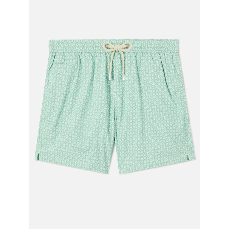 Mc2 Saint Barth Green Lighting Micro Swim Shorts With All-Over Palm Print Swimshort - Men