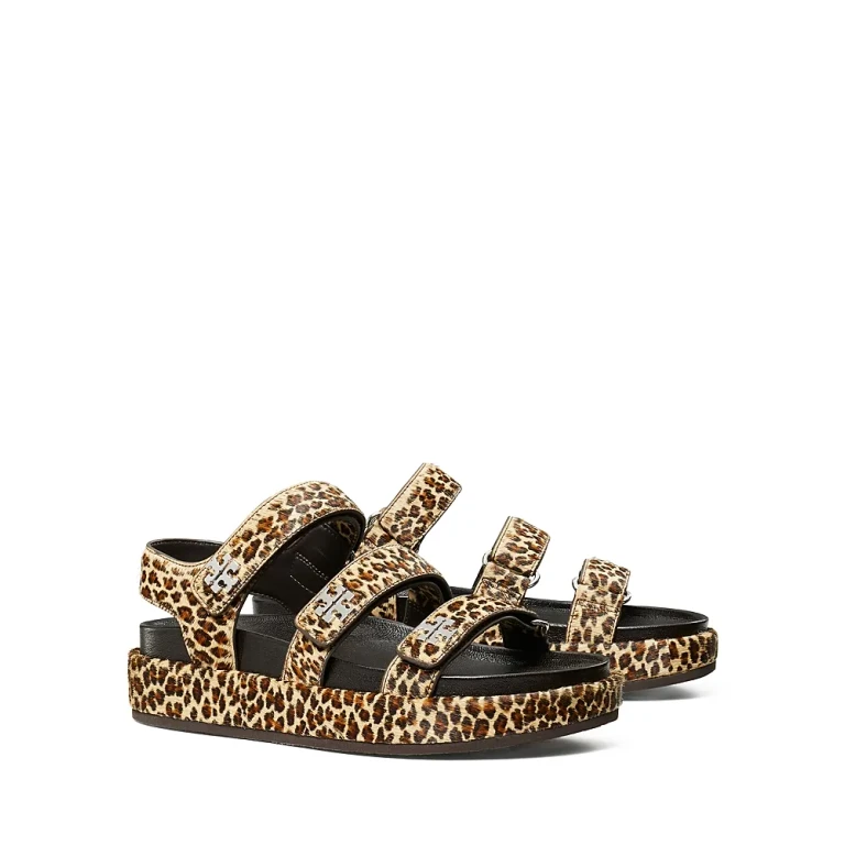 Tory Burch Women's Kira Calf Hair Triple Strap Sandals