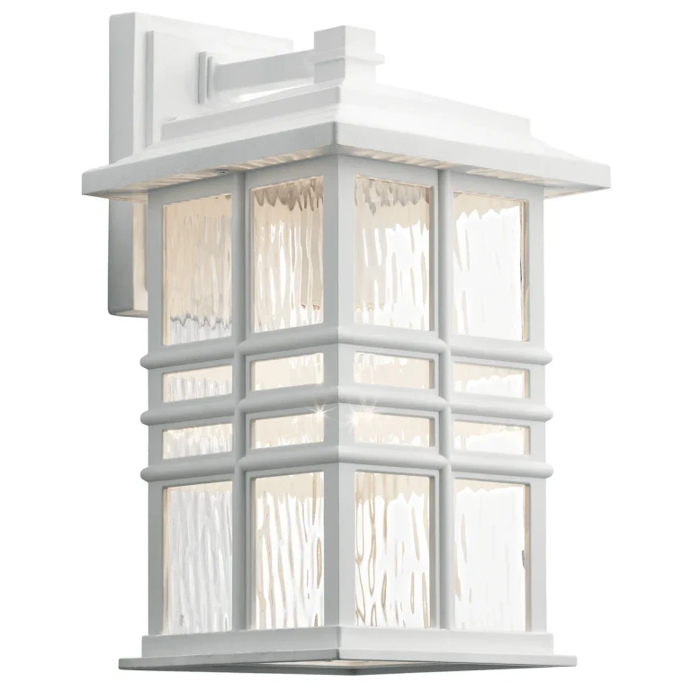 Beacon Square 1-Light 14.25" Outdoor Wall Lantern in White
