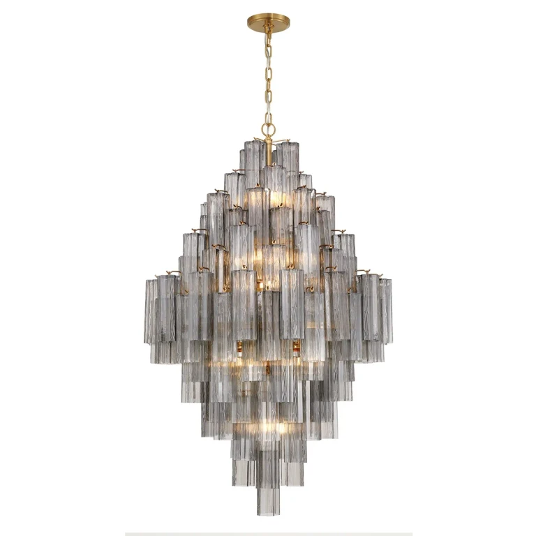 Aged Brass Chandelier from the Addis Collection