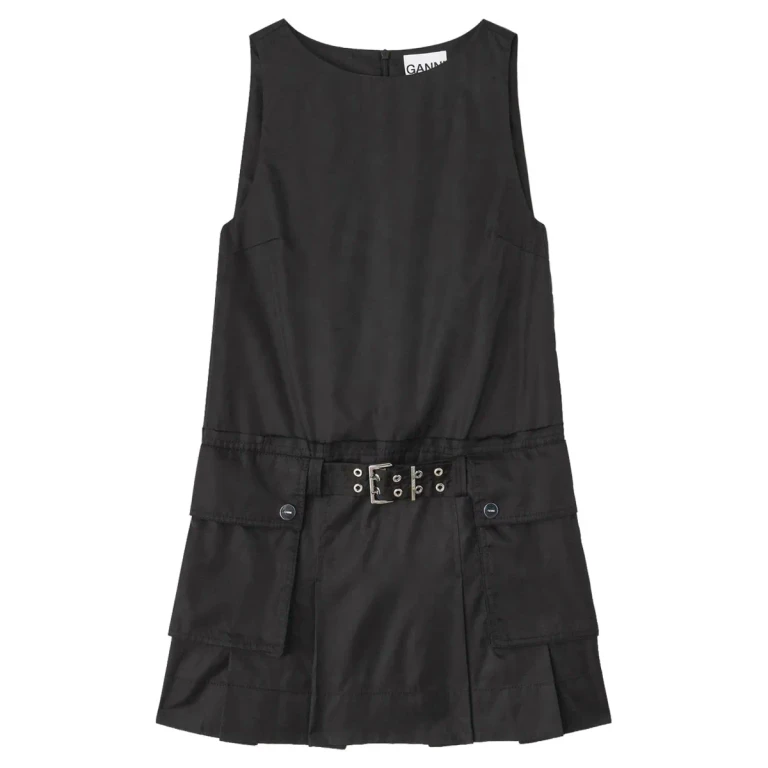 Duchesse nylon ceintuur mini-jurk