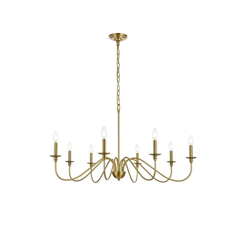 Satin Gold Eight Light Chandelier from the Rohan Collection