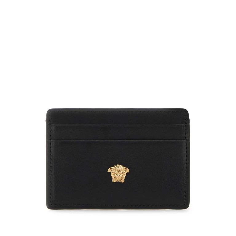 Versace Black Leather La Medusa Card Holder