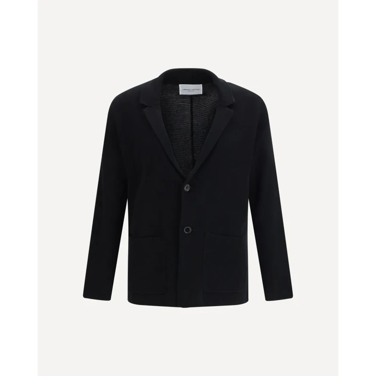 Roberto Collina heren gebreid jasje met revers