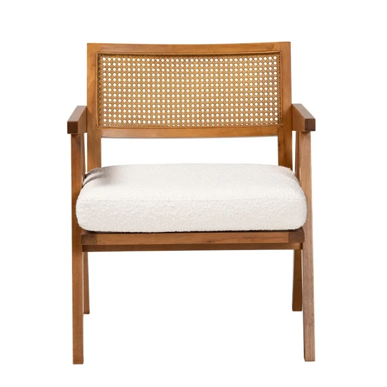 Jetsam Cream Boucle and Walnut Armchair