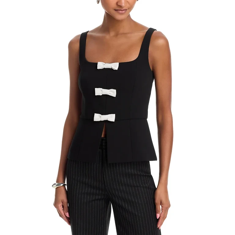French Connection Azra Peplum Bow Top