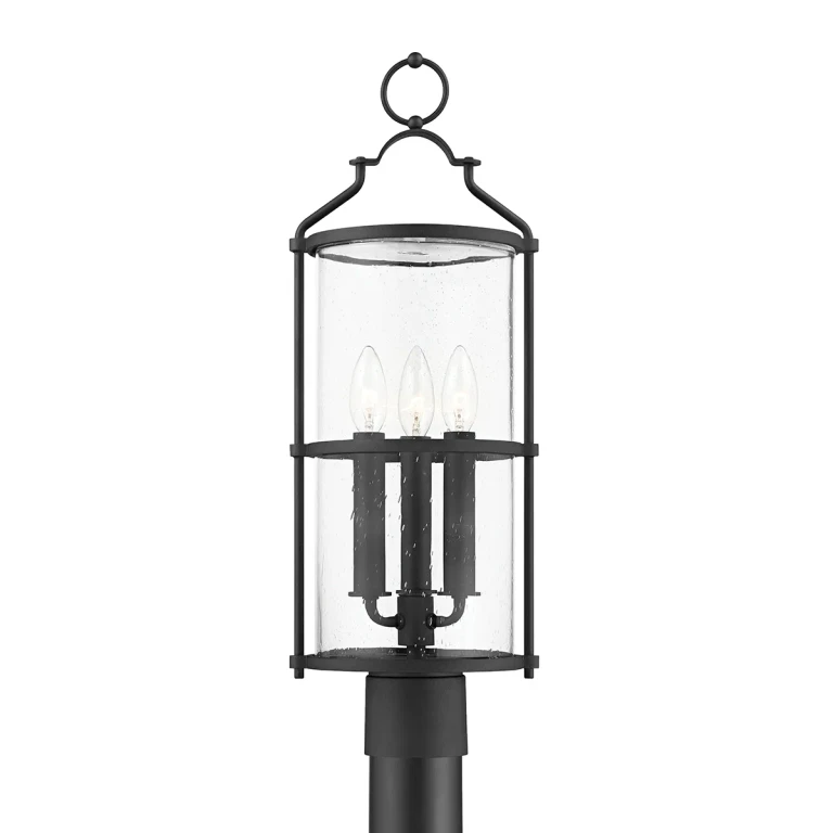 Burbank 3-Light Outdoor Post Mount in Texture Black