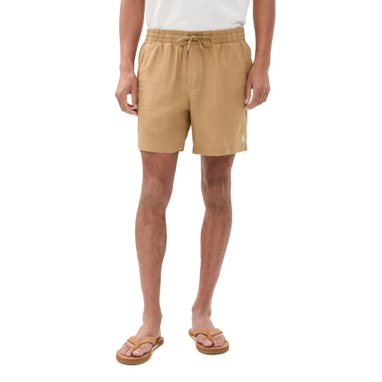 Polo Ralph Lauren Linen Pull On Prepster Shorts Cafe Tan S