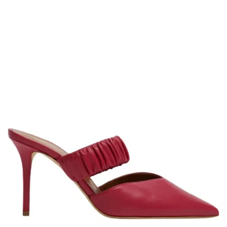 Malone Souliers Matilda 85 Pointed Leather Mules in Cherry