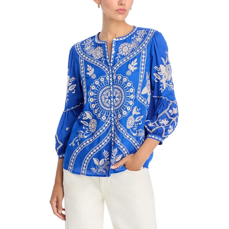 Johnny Was Scallop Sleeve Blouse
