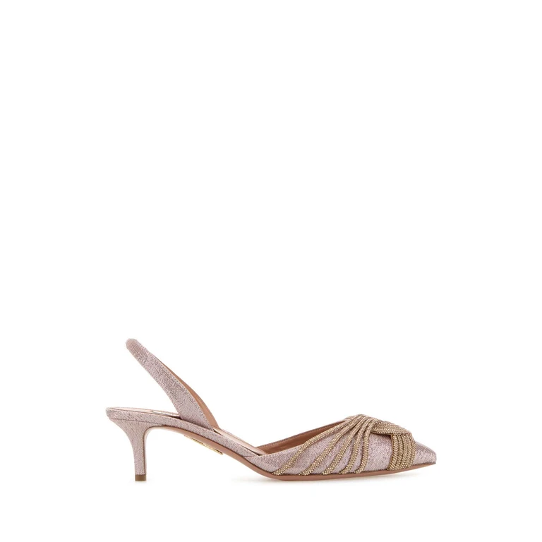 Aquazzura Pink Fabric Gatsby Pumps Lightblush Scarpe Con Tacco - Women