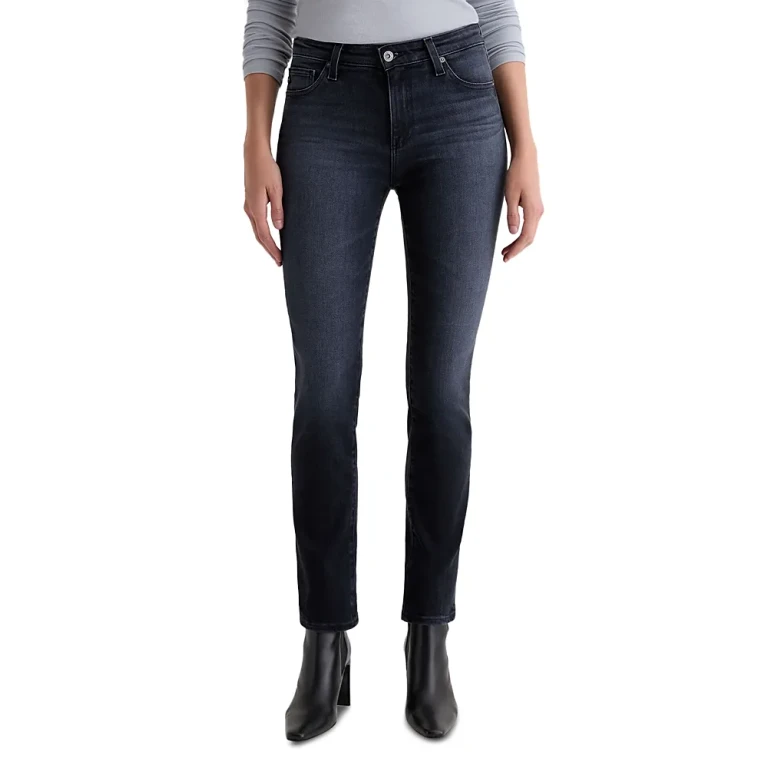 Ag Mari Mid Rise Slim Straight Jeans in Glitch