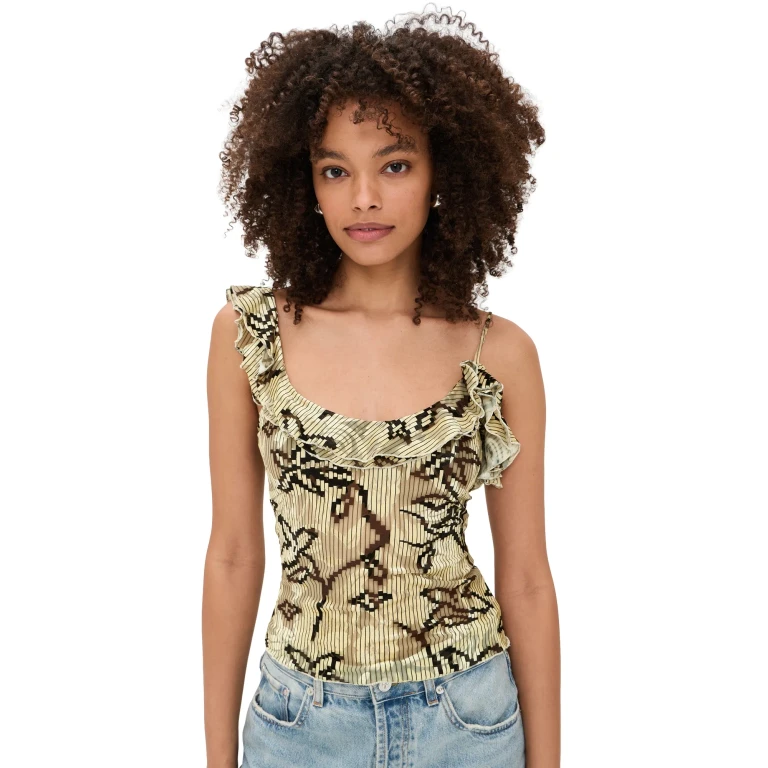 SIEDRES Arla Top Ecru/Brown XL