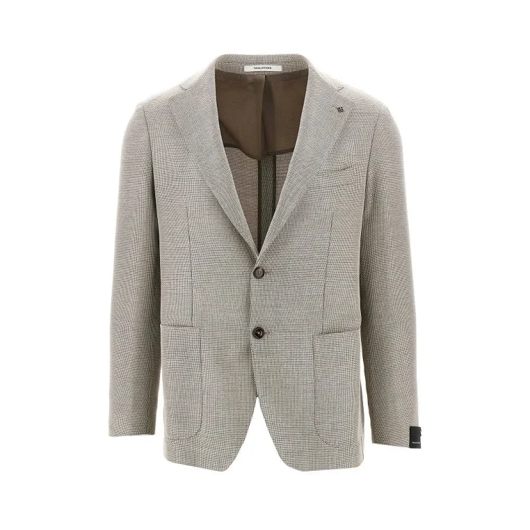 TAGLIATORE Cotton and wool canvas single-breasted jacket Man 48