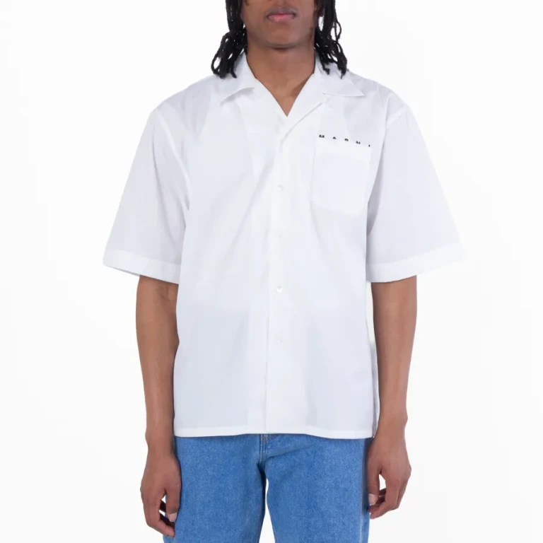 Marni Logo-Print Cotton Poplin Bowling Shirt