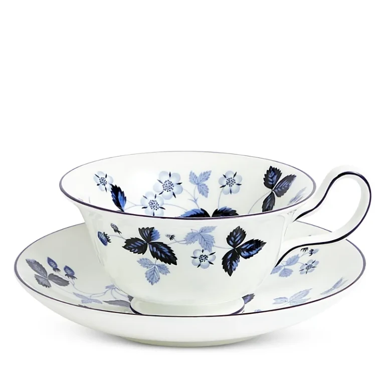 Wedgwood Wild Strawberry Inky Blue Teacup & Saucer