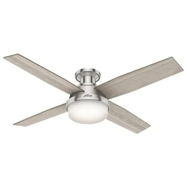 Hunter Dempsey Low Profile 2-Light 52" Indoor Ceiling Fan in Brushed Nickel