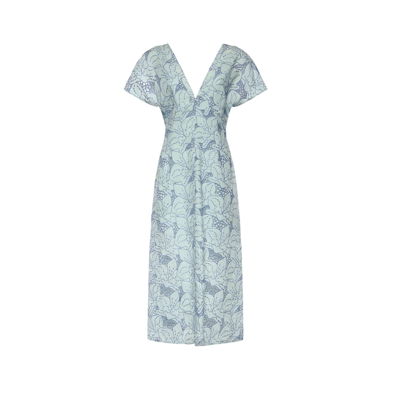 Genny Dresses Blue Linen - Women