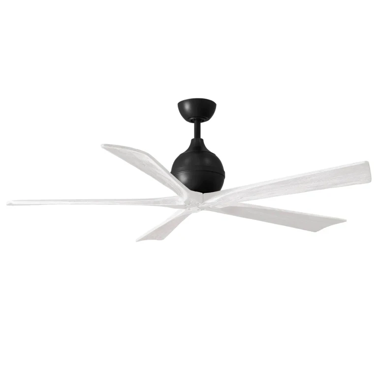 Irene 6-Speed DC 60" Ceiling Fan in Matte Black with Matte White blades