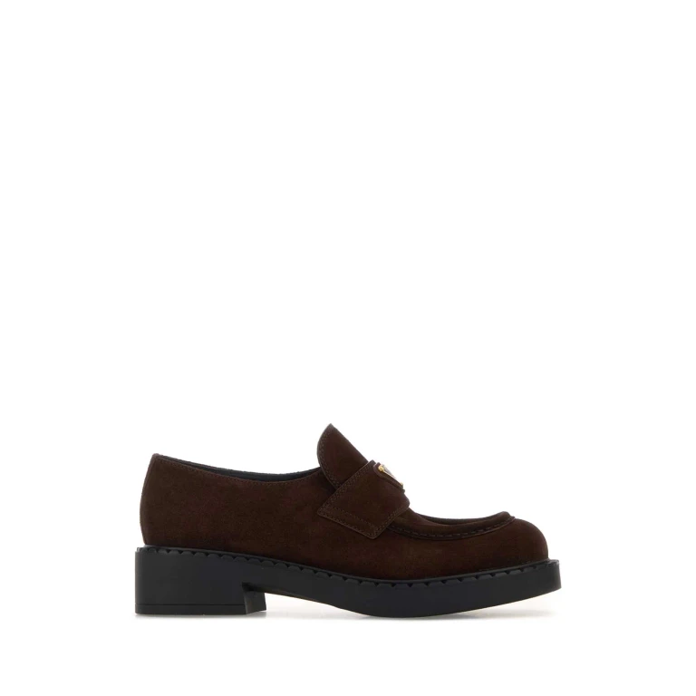 Prada Chocolate Suede Loafers